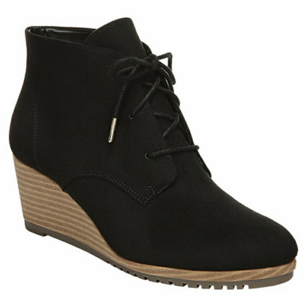 Dr. Scholl's Ceelia Black Lace Up Wedge Bootie